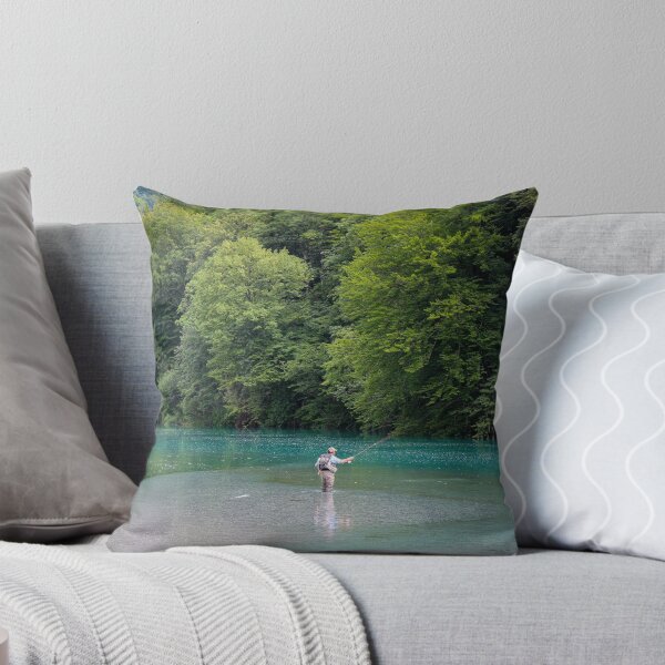 Item preview, Two fly fisherman fishing for Marble Trout on the Soca River at Tolmin, Slovenia designed and sold by SnapTPhotograph.