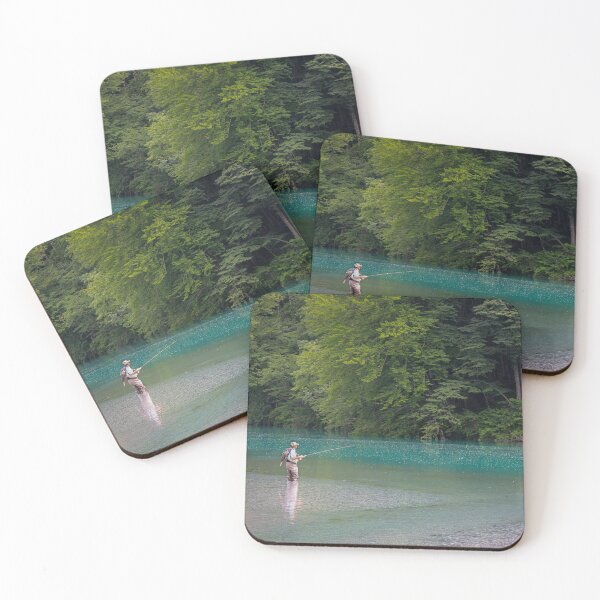 Item preview, A fisherman at the Soca and Tolminka River confluence at Tolmin, Slovenia designed and sold by SnapTPhotograph.