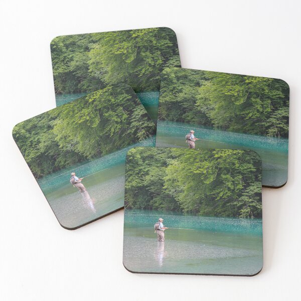 Item preview, A man fly fishing for marble trout on the Soca River at Tolminka, near Tolmin, Slovenia designed and sold by SnapTPhotograph.