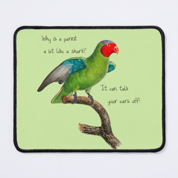 Item preview, Why is a parrot a bit like a shark? It can talk your ears off! designed and sold by Sirio22.