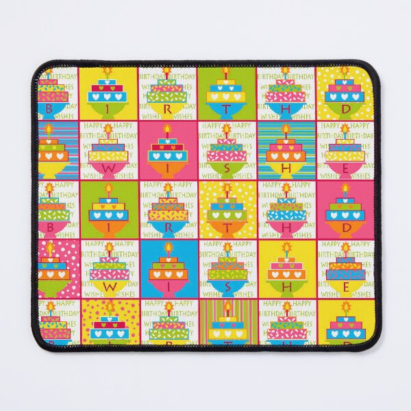 Item preview, "Birthday Wishes" multi coloured cupcakes squares. designed and sold by SandraPDesigns.