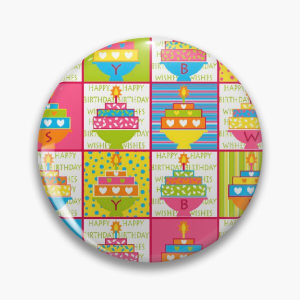 Item preview, "Birthday Wishes" multi coloured cupcakes squares. designed and sold by SandraPDesigns.