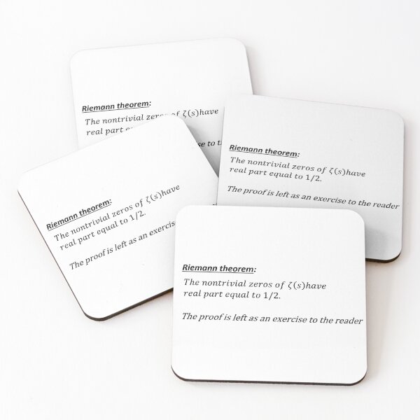 Item preview, riemann hypothesis, proof left as an exercise, funny math designed and sold by NoetherSym.