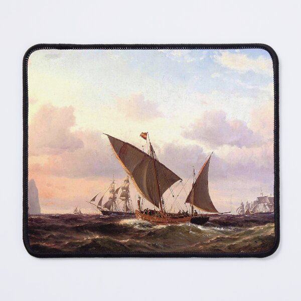 Item preview, Xebecs and other shipping off Gibralter at sunset - Vilhelm Melbye (1876) designed and sold by Geraldo Garcia.