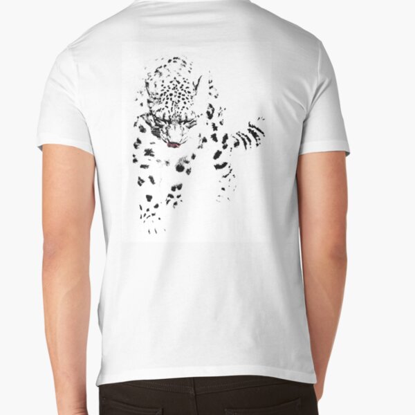 Snow Leopard V-Neck T-Shirt