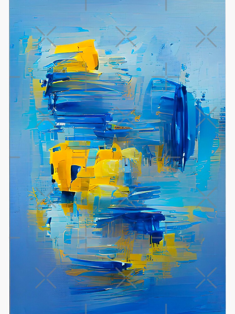 "Yellow and blue abstract art , yellow blue art, colors combination