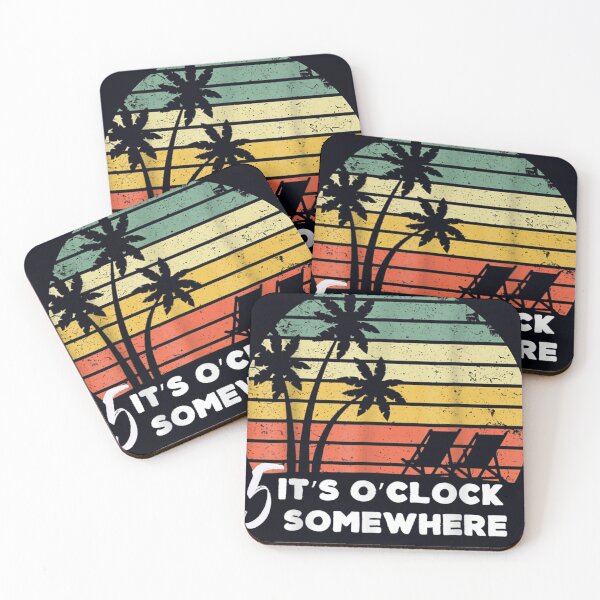 Item preview, It's 5 O'Clock Somewhere Beach Palm Tree Retro Sunset designed and sold by DeannaMarks.