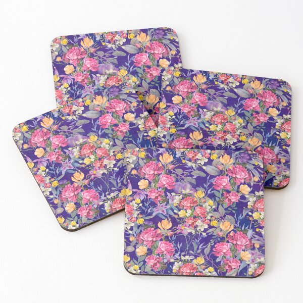 Item preview, Flowers in a diamond floral pattern, decorative pattern, modern design, flowers repeat pattern, blue floral   designed and sold by ZeinabTaha.