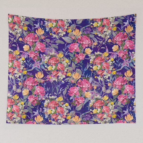 Item preview, Flowers in a diamond floral pattern, decorative pattern, modern design, flowers repeat pattern, blue floral   designed and sold by ZeinabTaha.