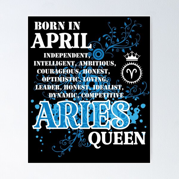 Aries Queen Born In March Birthday Floral Theme Positive