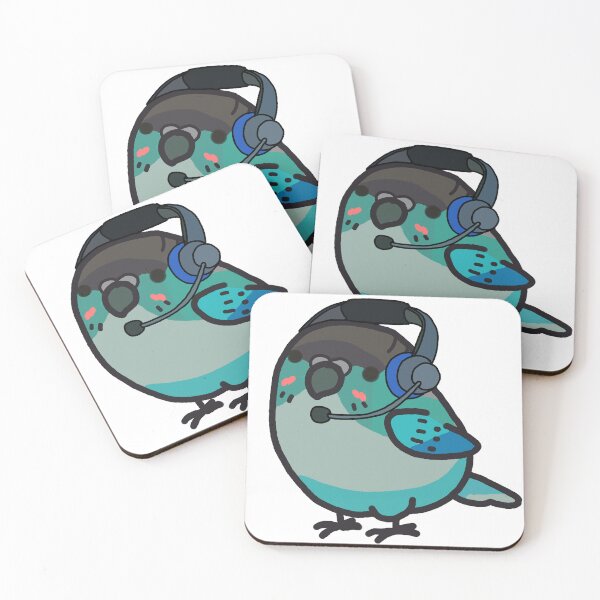 Item preview, black blue bird with headphone designed and sold by spiewolf.