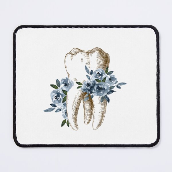 Item preview, Tooth with blue flowers, dental design designed and sold by guaka-molly.