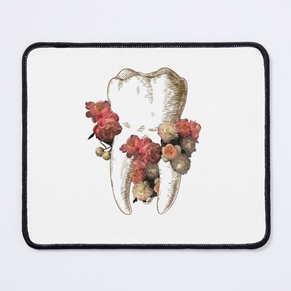 Item preview, Tooth with red flowers, dental design designed and sold by guaka-molly.
