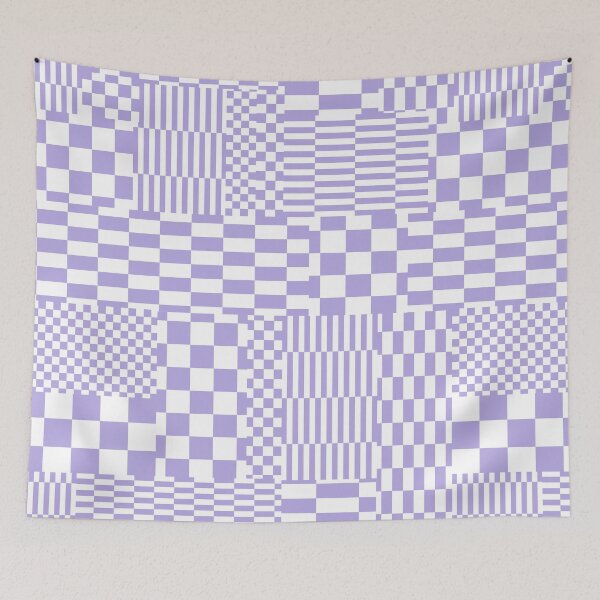 Aperçu de l'œuvre Glitchy Checkers // Lavande créée et vendue par The Wellington Boot.