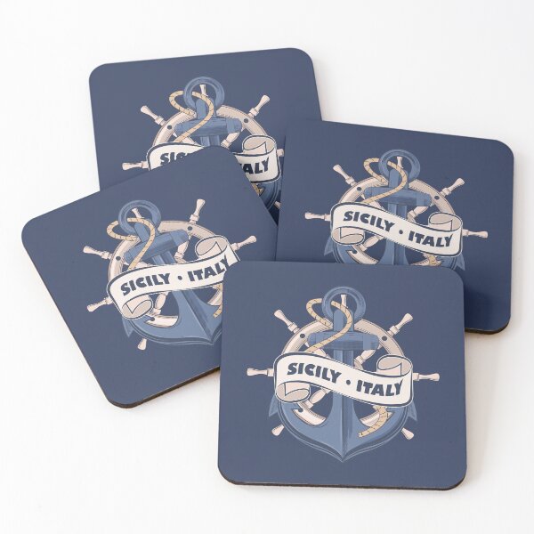 Item preview, Sicily Italy Nautical Summer Anchor Design designed and sold by CynthiaGraphics.