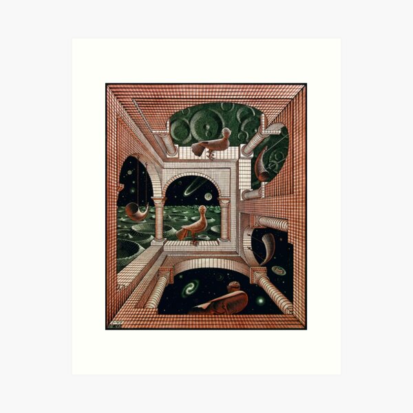 Aperçu de l'œuvre Un autre monde II de M. C. Escher créée et vendue par AestheticsXarts.