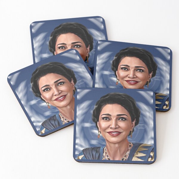Item preview, Chrissy Blue Background Portrait for Screaming Firehawks designed and sold by orionlodubyal.