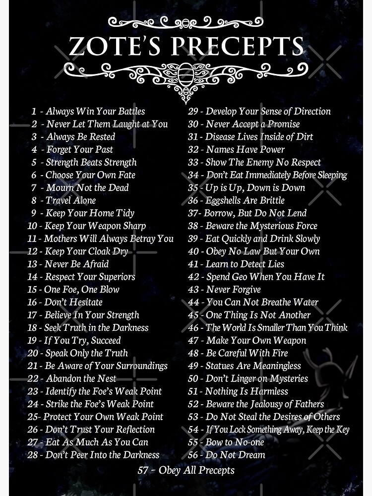 Zote S Precepts Hollow Knight Premium Matte Vertical Poster