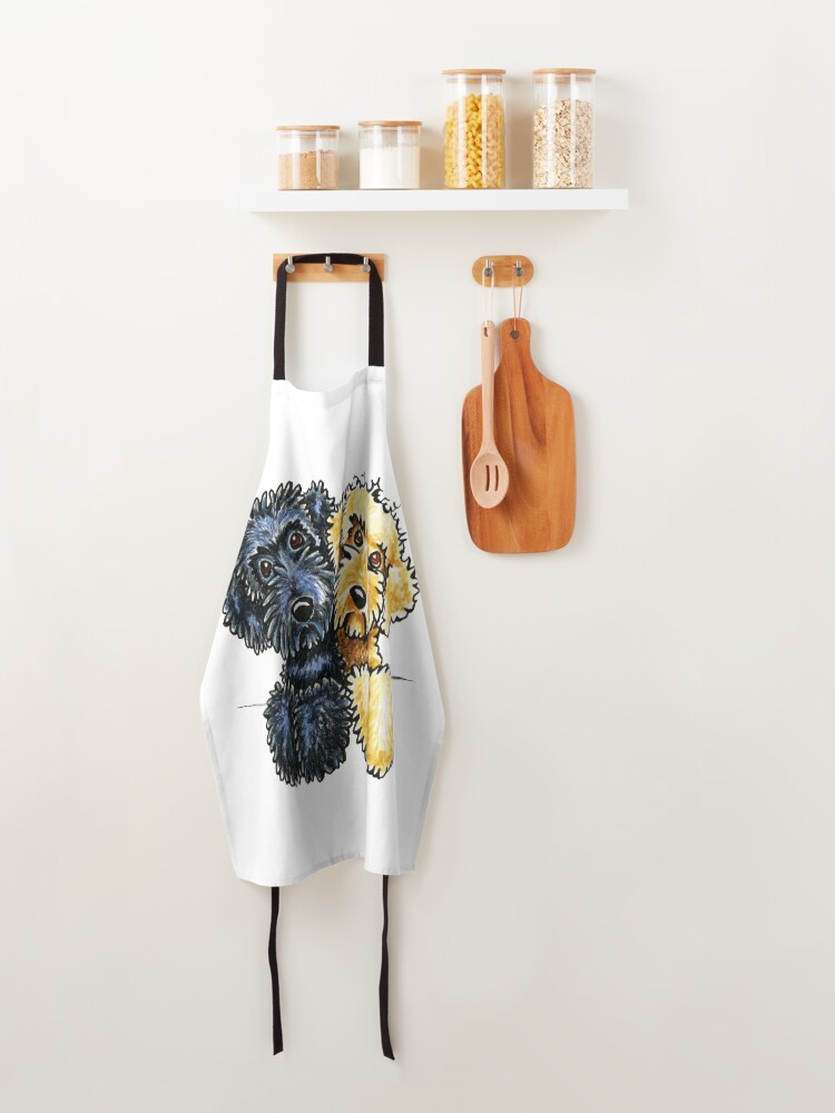 Alternate view of Black Yellow Labradoodles Lined Up Apron