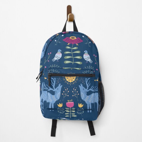 Item preview, Woodland Wildlife Maximalist Scandinavian Folk Art pattern designed and sold by Luci Power.