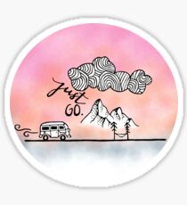 Just Go Mountain Sticker Sticker