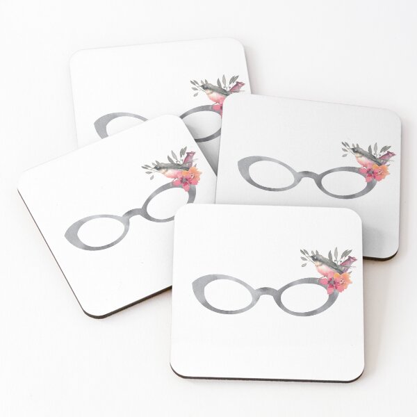 Item preview, Grey Eyeglasses With Flowers And Bird designed and sold by Primroaddesigns.
