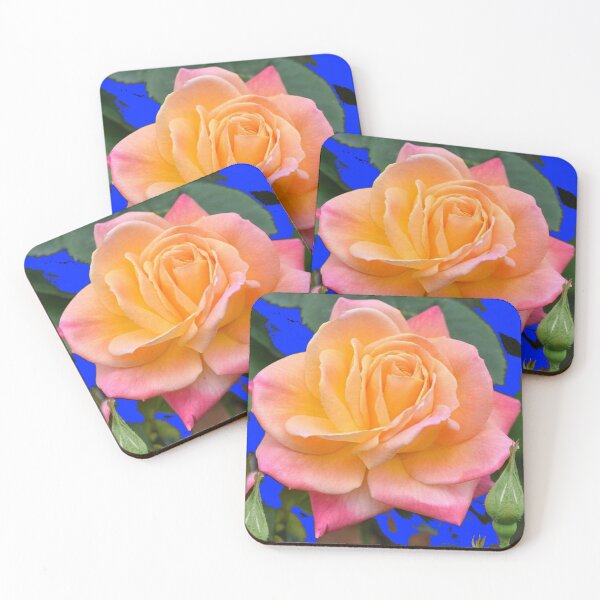 Aperçu de l'œuvre MAGNIFIQUE ABRICOT ROSE ART BLEU MODERNE créée et vendue par sharlesart.