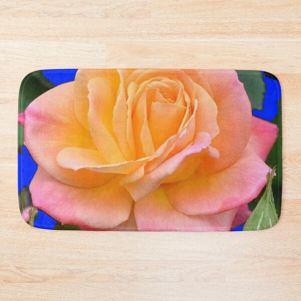 Item preview, GORGOUS APRICOT ROSE MODERN BLUE ART designed and sold by sharlesart.