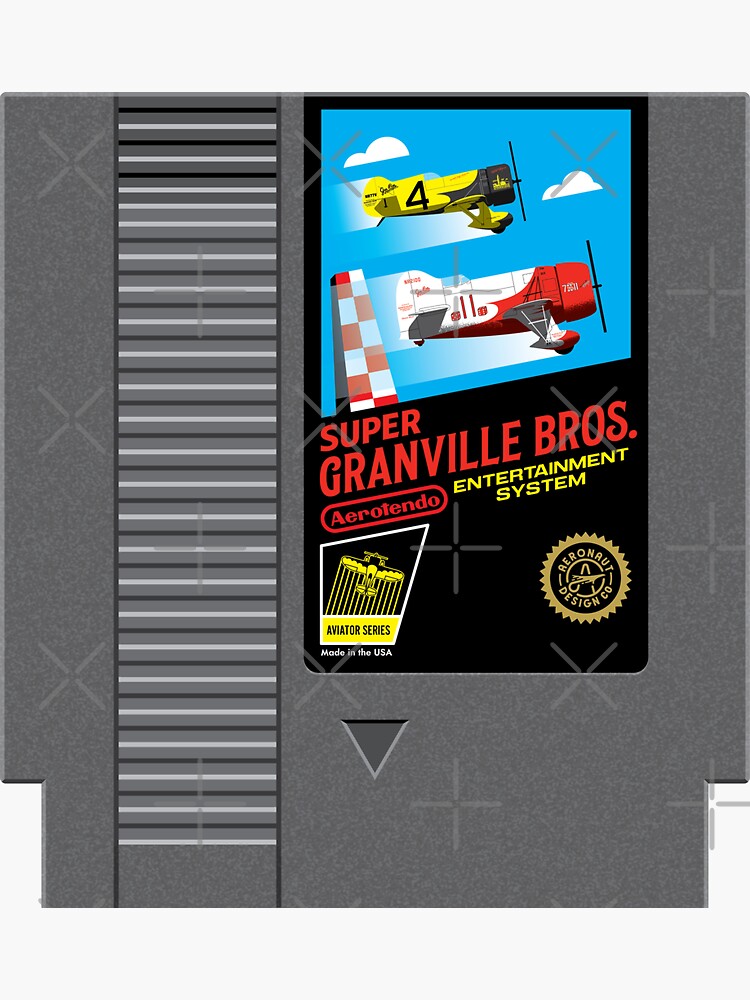 Thumbnail 3 of 3, Sticker, Super Granville Bros. Retro 8-Bit Cartridge designed and sold by Aeronautdesign.