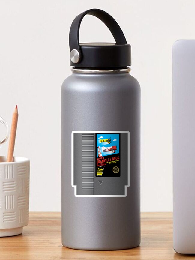 Thumbnail 1 of 3, Sticker, Super Granville Bros. Retro 8-Bit Cartridge designed and sold by Aeronautdesign.