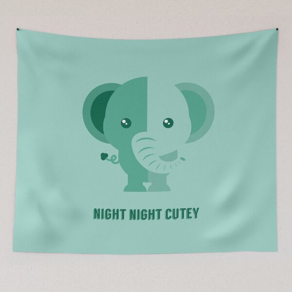 Item preview, Baby Elephant - Night Night Cutey - Nursery Bedroom Art designed and sold by elliebart.