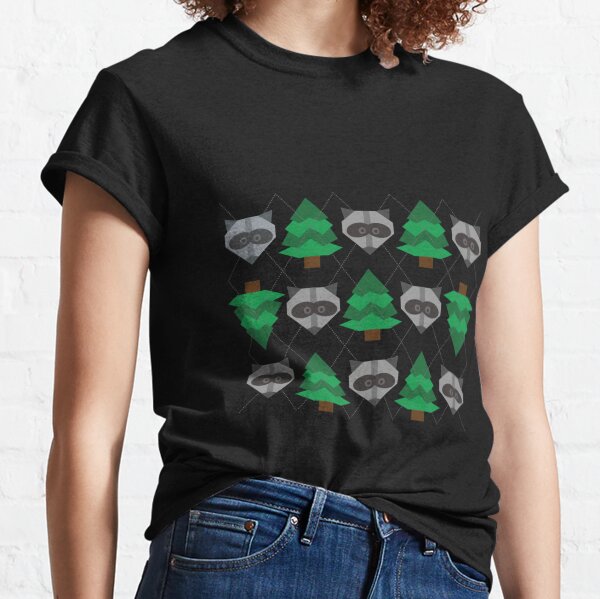 Argyle Raccoon and trees mprraccoon   Classic T-Shirt