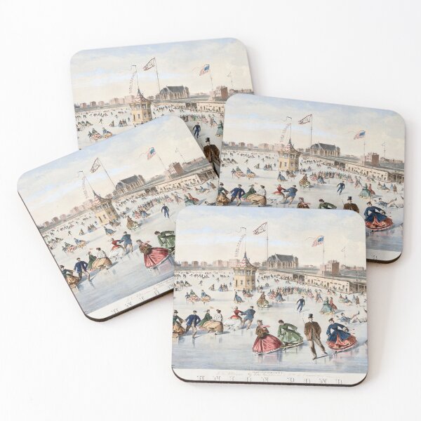 Item preview, Ice Skating Union Pond, New York Art Print designed and sold by Nils Petter Stein.