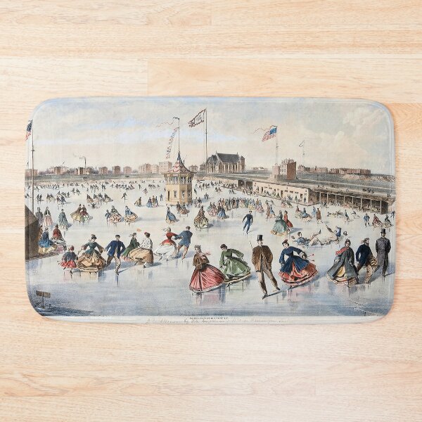 Item preview, Ice Skating Union Pond, New York Art Print designed and sold by Nils Petter Stein.