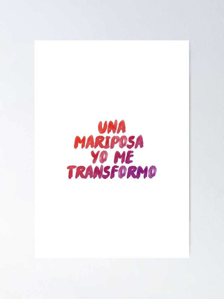 "Rosalia Lyrics Saoko, Una mariposa, yo me transformo" Poster by