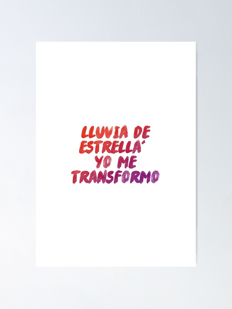 "Rosalia Lyrics Saoko, Lluvia de estrella', yo me transformo" Poster by