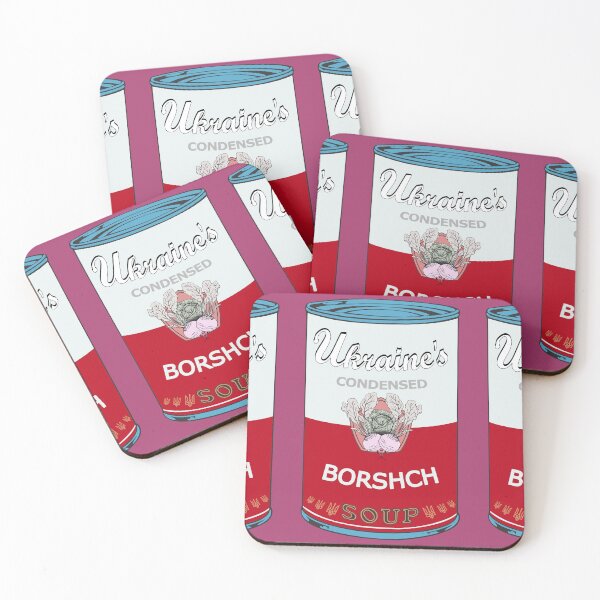 Item preview, Ukraine Warhol soups - Borscht Pop Art (pink background) designed and sold by Groenendijk.