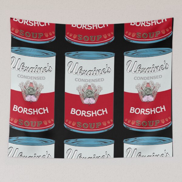 Item preview, Ukraine Warhol soups - Borscht Pop Art (on black) designed and sold by Groenendijk.