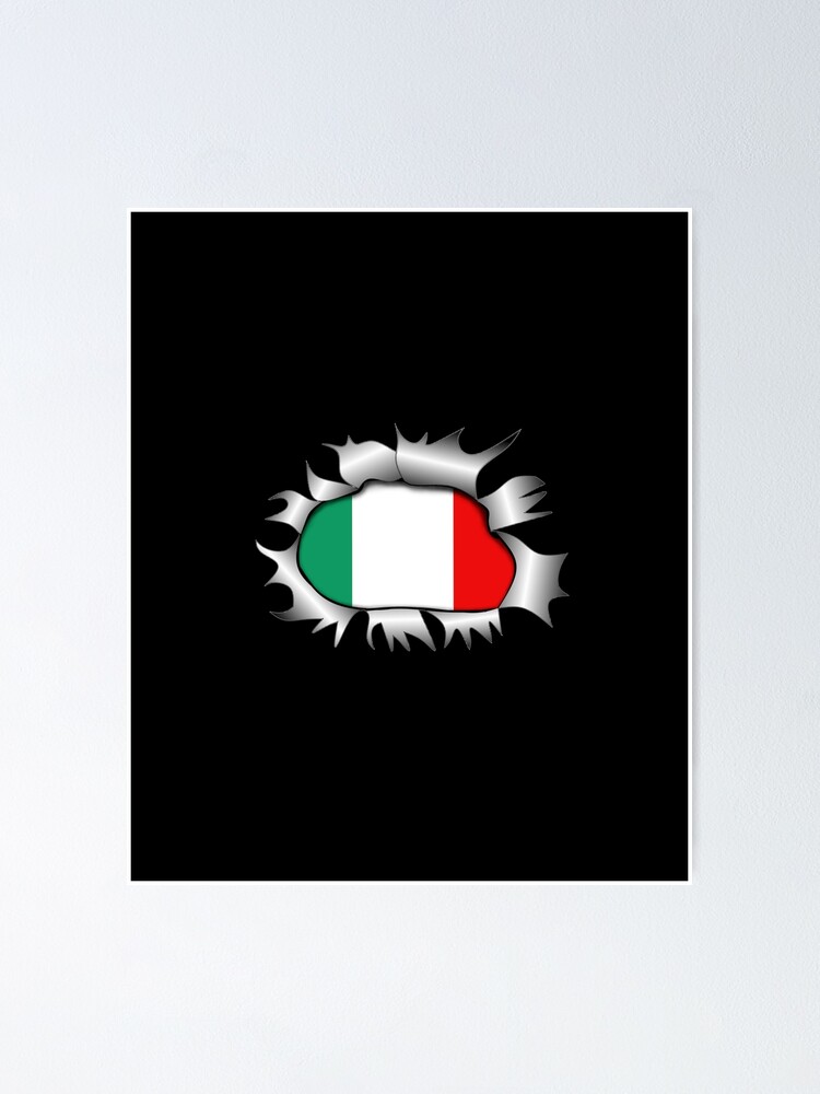 “Flag Of Italy In Ripped Fabric - Cool Italian Flag” Poster for Sale by