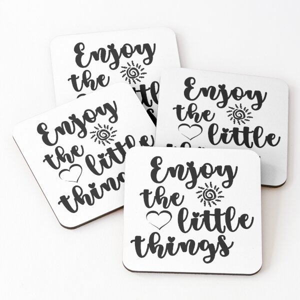 Item preview, Enjoy the little things quote in black font designed and sold by NerdnGeekshop.