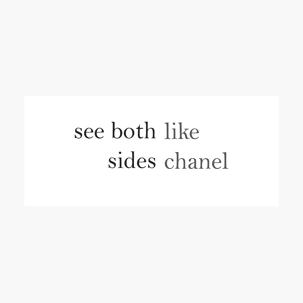 see both sides like chanel frank ocean lyrics Poster for Sale by lilsammi  | Redbubble