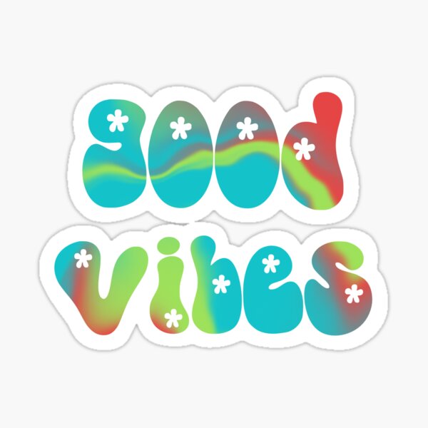 "TieDye Good Vibes" Sticker by kategraceart2 Redbubble