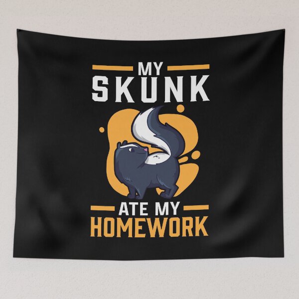 Item preview, Skunk doing homework eaten skunk badger designed and sold by madgrfx.