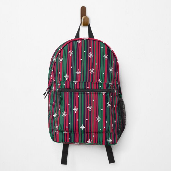 Item preview, Red and Green snowflakes on stripes. designed and sold by SandraPDesigns.