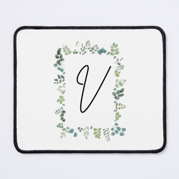 Item preview, Monogram with Green Leaves | Monogram Letter V designed and sold by JustSeasons.