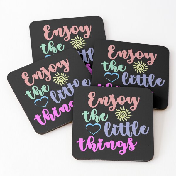 Item preview, Enjoy the little things quote in pastel font designed and sold by NerdnGeekshop.