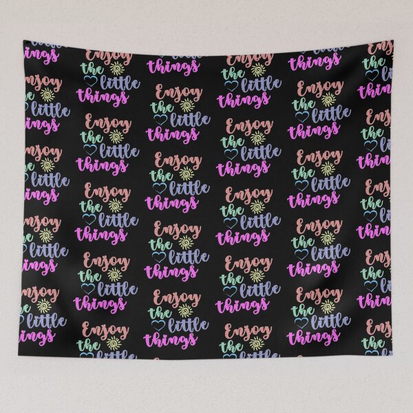 Item preview, Enjoy the little things quote in pastel font designed and sold by NerdnGeekshop.