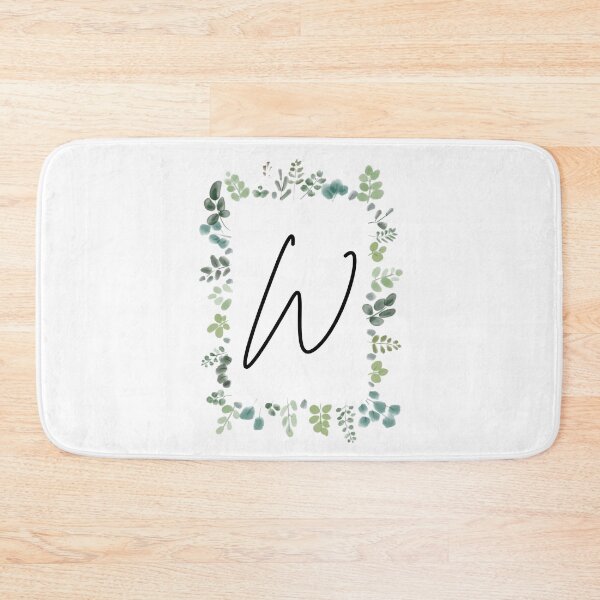 Item preview, Monogram with Green Leaves | Monogram Letter W designed and sold by JustSeasons.