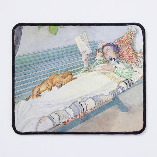 Item preview, Woman Lying on a Bench by Carl Larsson - Vintage Art designed and sold by RickE.
