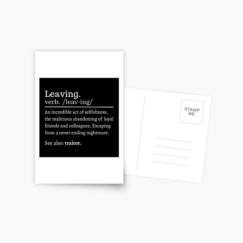 Funny Creative Farewell Greeting Card Naughty Leaving Definition Card For  Him Her, Hilarious Farewell Gifts For Coworkers, Funny Going Away Cards For  Men Women, Great Leaving Gift Idea For Work Bestie 